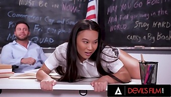 Horny Asian Coed Gets Her Tight Pussy Stretched By Big Cock Teacher