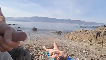 A Daring Man Exposes Himself To A Nudist Milf Who Eagerly Performs Oral Sex On The Beach